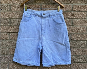 Vintage 1990s High Waisted Jorts Light Wash Denim Mom Shorts 12 Western Western