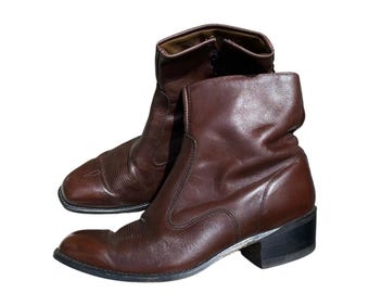 Vintage Eel Skin Lucchese Boots Size 10B Brown Cowboy Boots  display picture 3