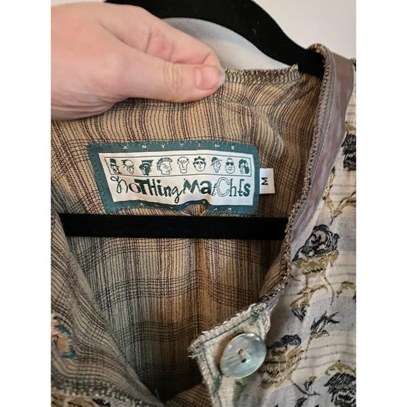 Nothing Matches Patchwork Floral Button Oversized… - image 4
