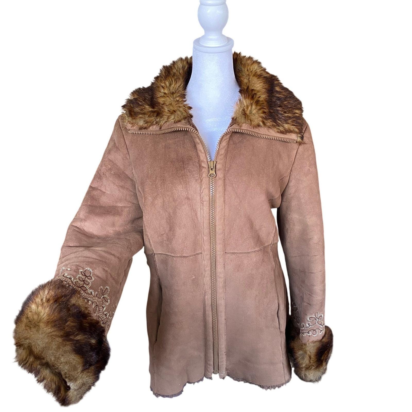 90s Suede and Fur Jackets - Etsy