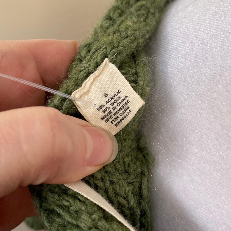 Anthropologie Cable Knit Chunky Wool Green Crop Cardigan Small Earthy Goblincore image 5