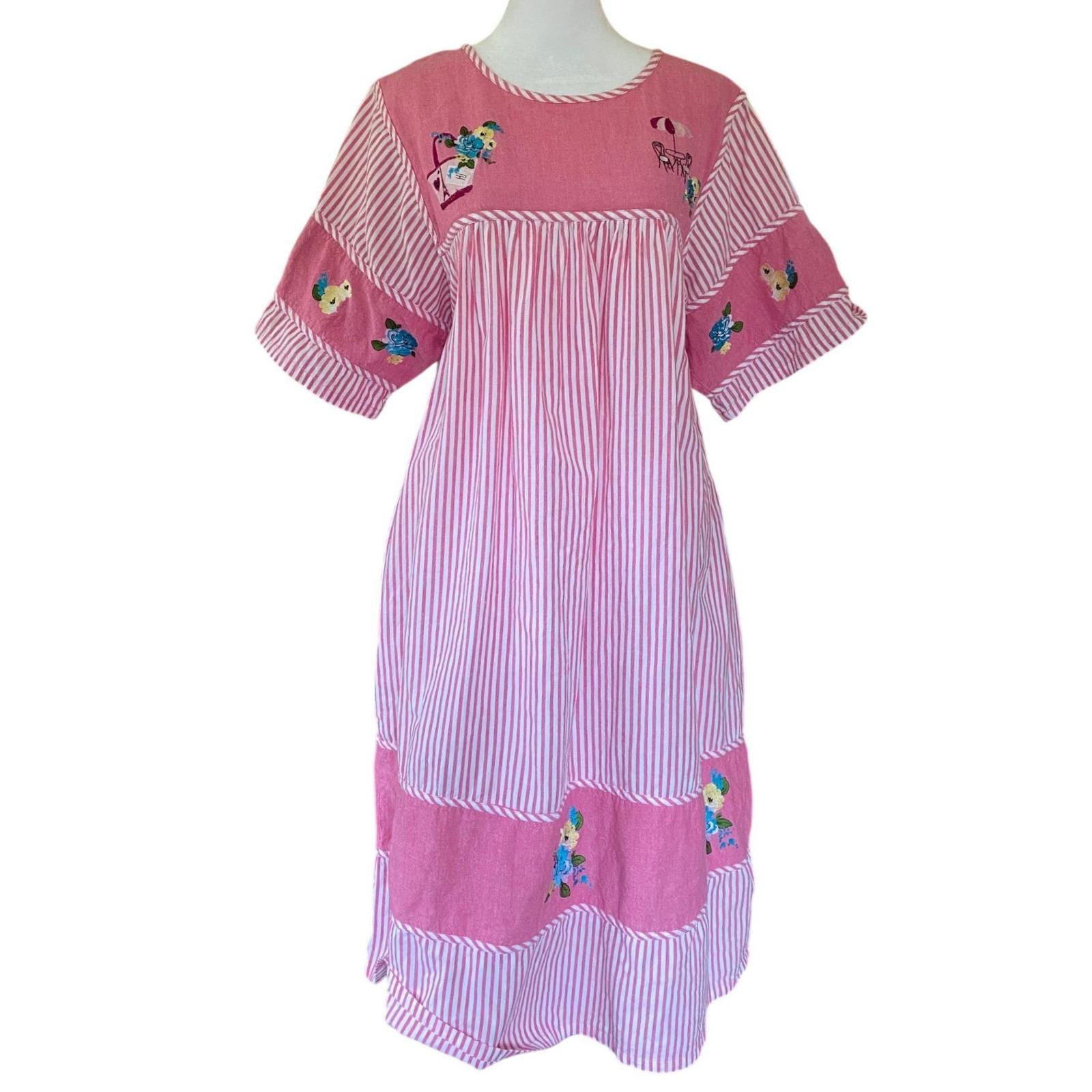 cotton muumuu dress Full Length Muumuu Dress Relaxed Fit Luna Navy / L