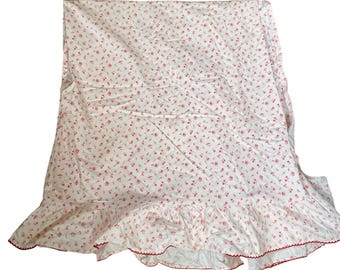 Vintage Ralph Lauren Colchester bloemen ruche witte dubbele laken cottage boerderij