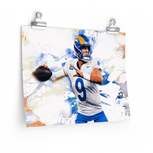 Cartazes horizontais foscos premium de Matthew Stafford &#39;Bright Lights&#39;