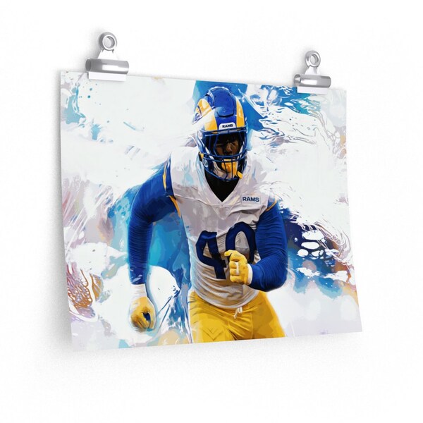 Von Miller Rams 'Bright Lights' Premium Matte horizontal posters