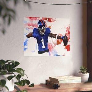 Malik Nabers &#39;Bright Lights&#39; Premium Matte horizontal posters