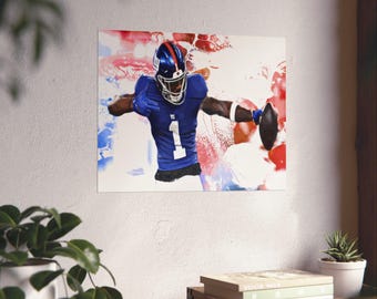 Malik Nabers &#39;Bright Lights&#39; Premium Matte horizontal posters