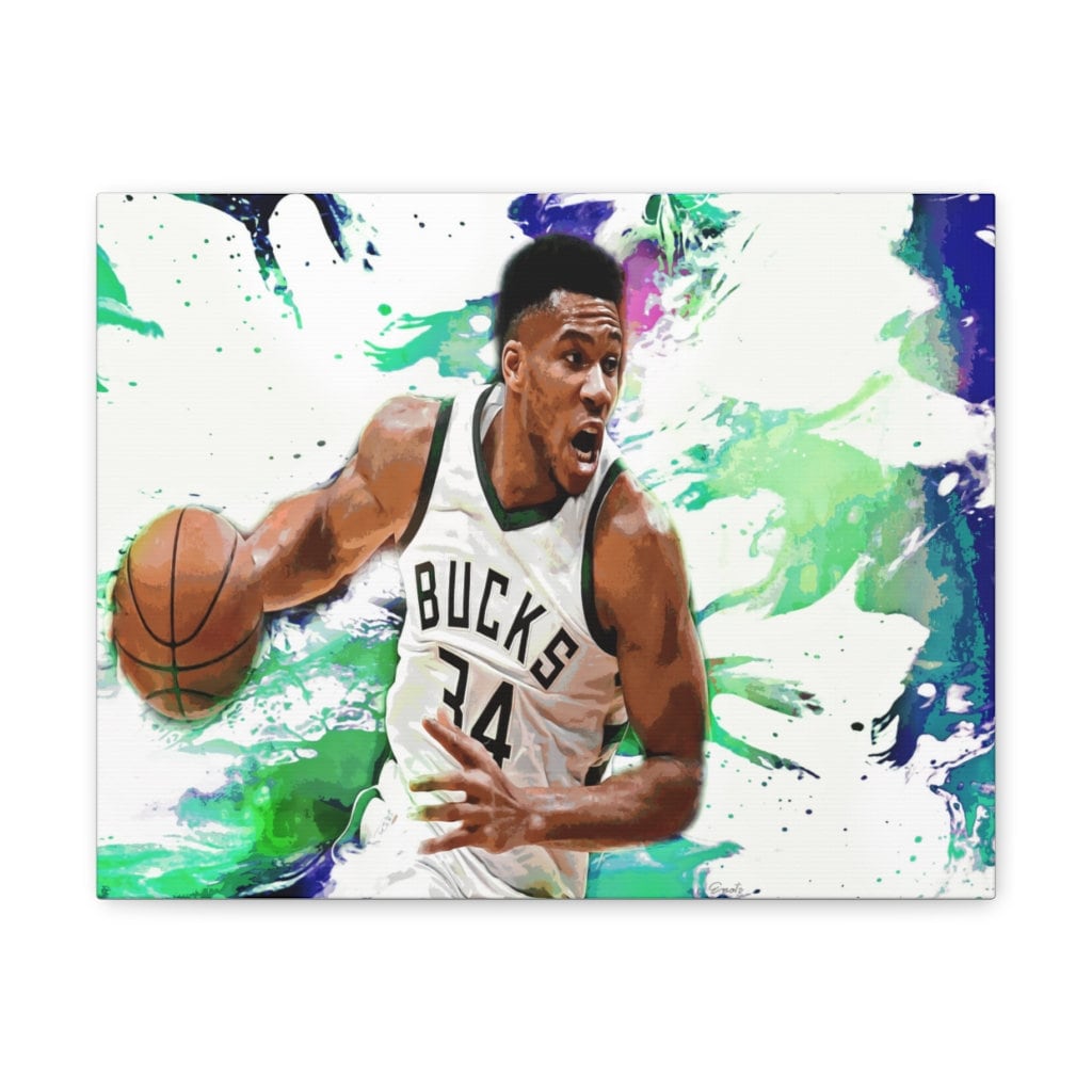 Giannis Antetokounmpo Canvas Painting - Milwaukee Bucks Basketball