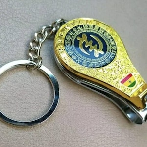 Gye Nyame - Except for GOD, Heritage Metal Multipurpose Keychain Keyholder, Bottle Opener Nail Clipper Nail Filer Christmas, Birthday Gift