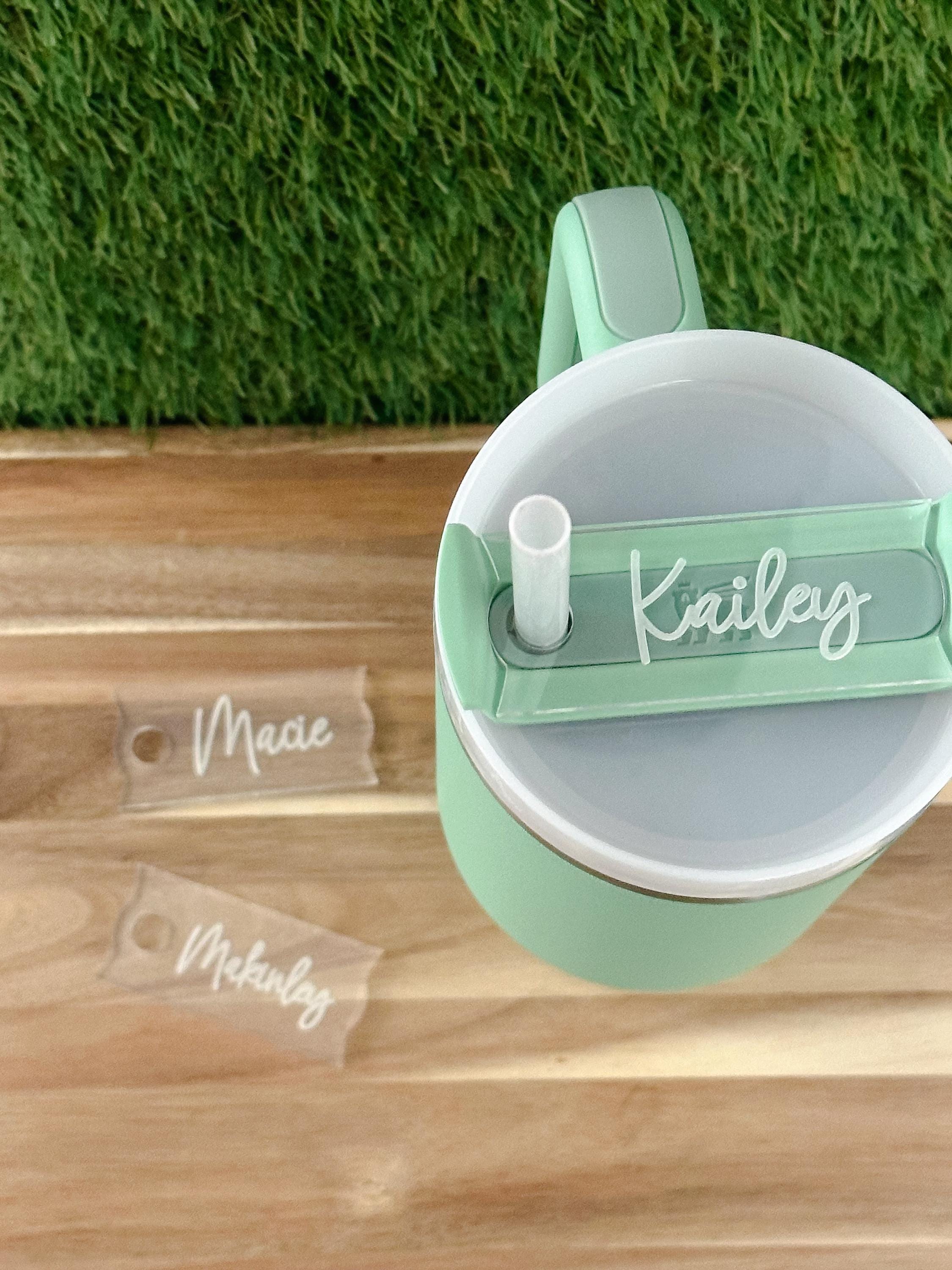 Personalized Stanley Name Plate Topper: Engraved Acrylic Quencher Tag