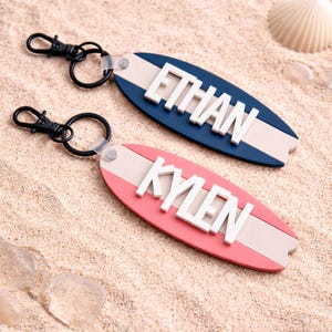 Personalized Surfboard Bag Tag: Acrylic Beach Backpack Keychain