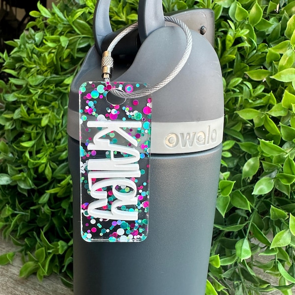 Acrylic Water Bottle Name Tag - Etsy