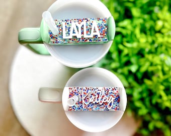 Patriotic Star Stanley Tumbler Name Plate: 4th of July Decor