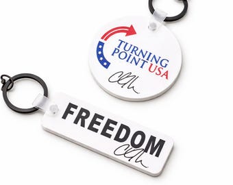 Turning Point USA Acrylic Keychain, Freedom Charm Tag
