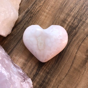 Mangano Pink Calcite Heart Pocket, Palm, Worry Stone