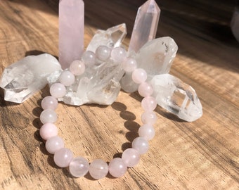 8MM Rose Quartz Stretch Bead Bracelet