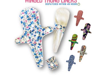 Lot de 3 protège-tangons réutilisables avec ailes - 100 % coton - 13 cm, 15 cm, 17 cm - Réalisé sur commande