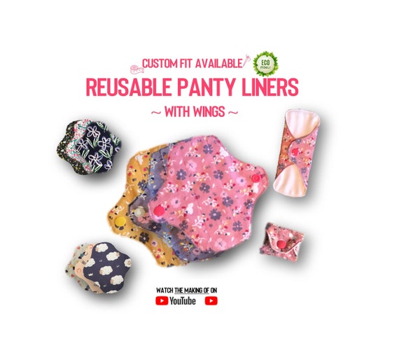 Reusable Panty Liners With Wings 4 to 6 Layers 100 Etsy