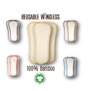 Pack of wingless panty liners,  100% natural bamboo GOTS certified