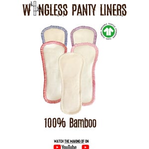 Protectores diarios sin alas, 100% bambú natural con certificación GOTS