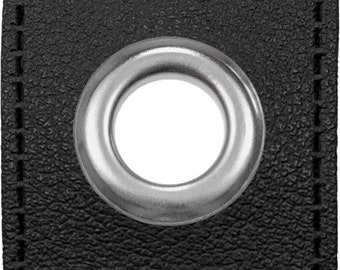Eyes patch star for cords leather imitation copper metallic silver