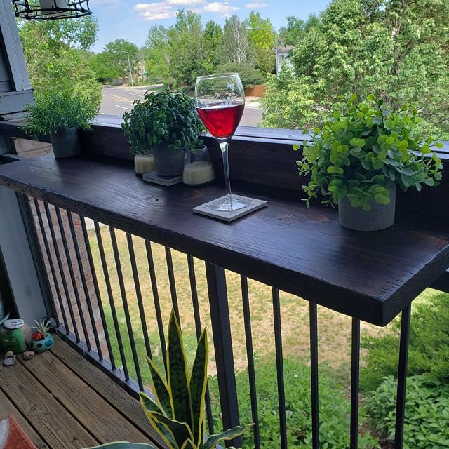 Wooden Balcony Bar Table Colorful Tables Natural Wooden Etsy