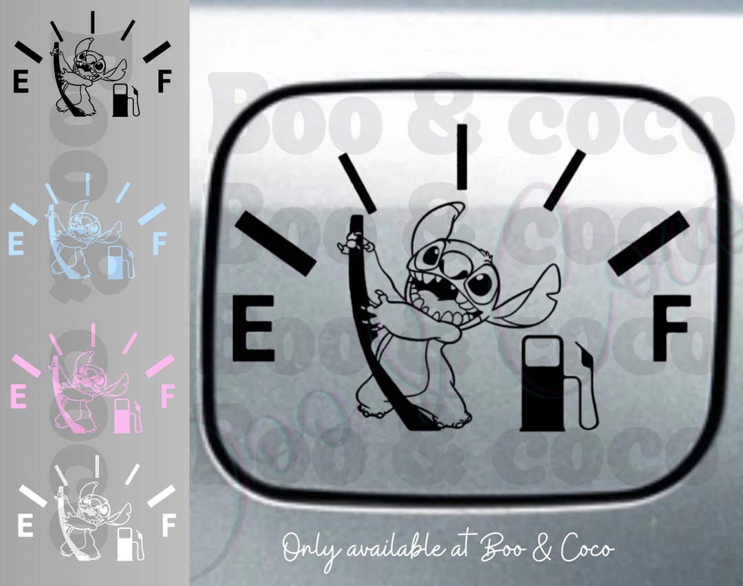 Stitch Fuel Cap Cover Sticker Car Sticker Stitch Funny White Etsy UK