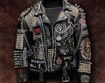 crust punk leather jacket 