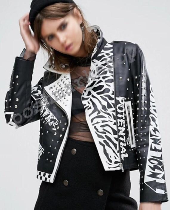 Leather Skin Punk Women's Brando Premium Genuine Leather Jacket