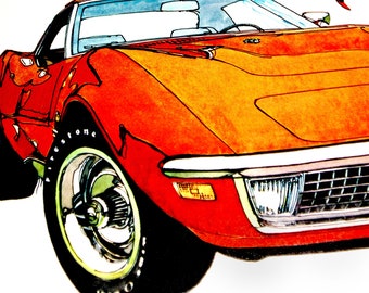 '75 Chevrolet Corvette Car Advertising Vintage Poster 