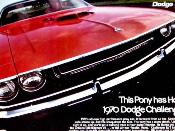 1970 DODGE CHALLENGER AD * Vintage/original *rt/426 Hemi/383/440