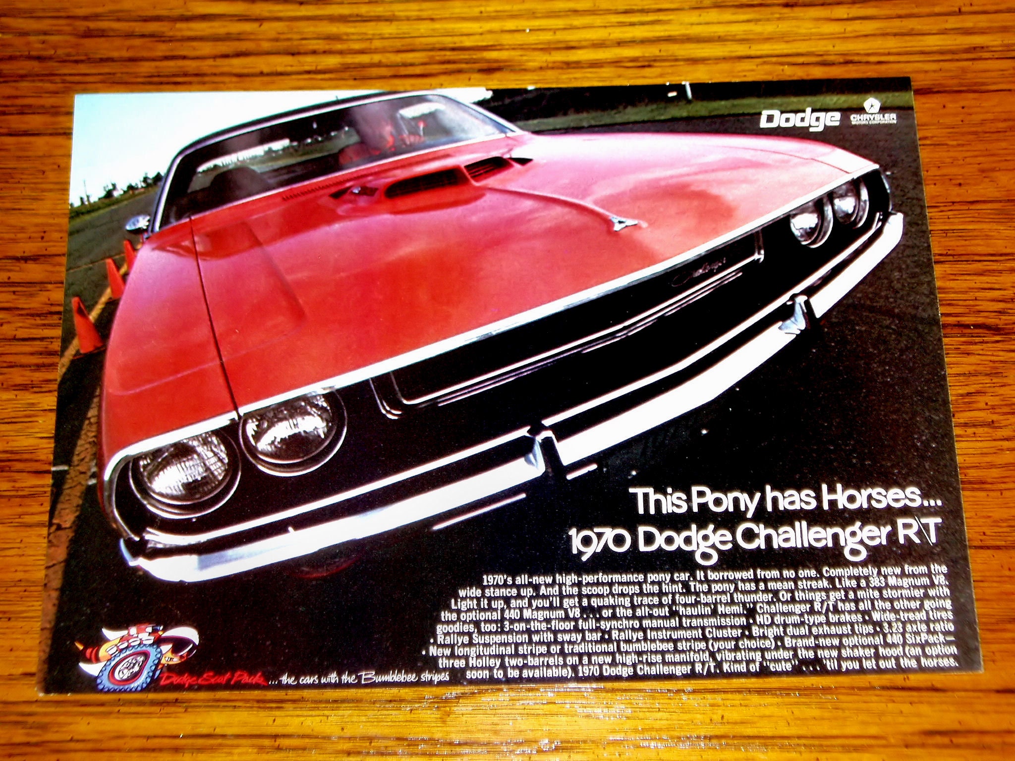 1970 DODGE CHALLENGER AD * Vintage/original *rt/426 Hemi/383/440