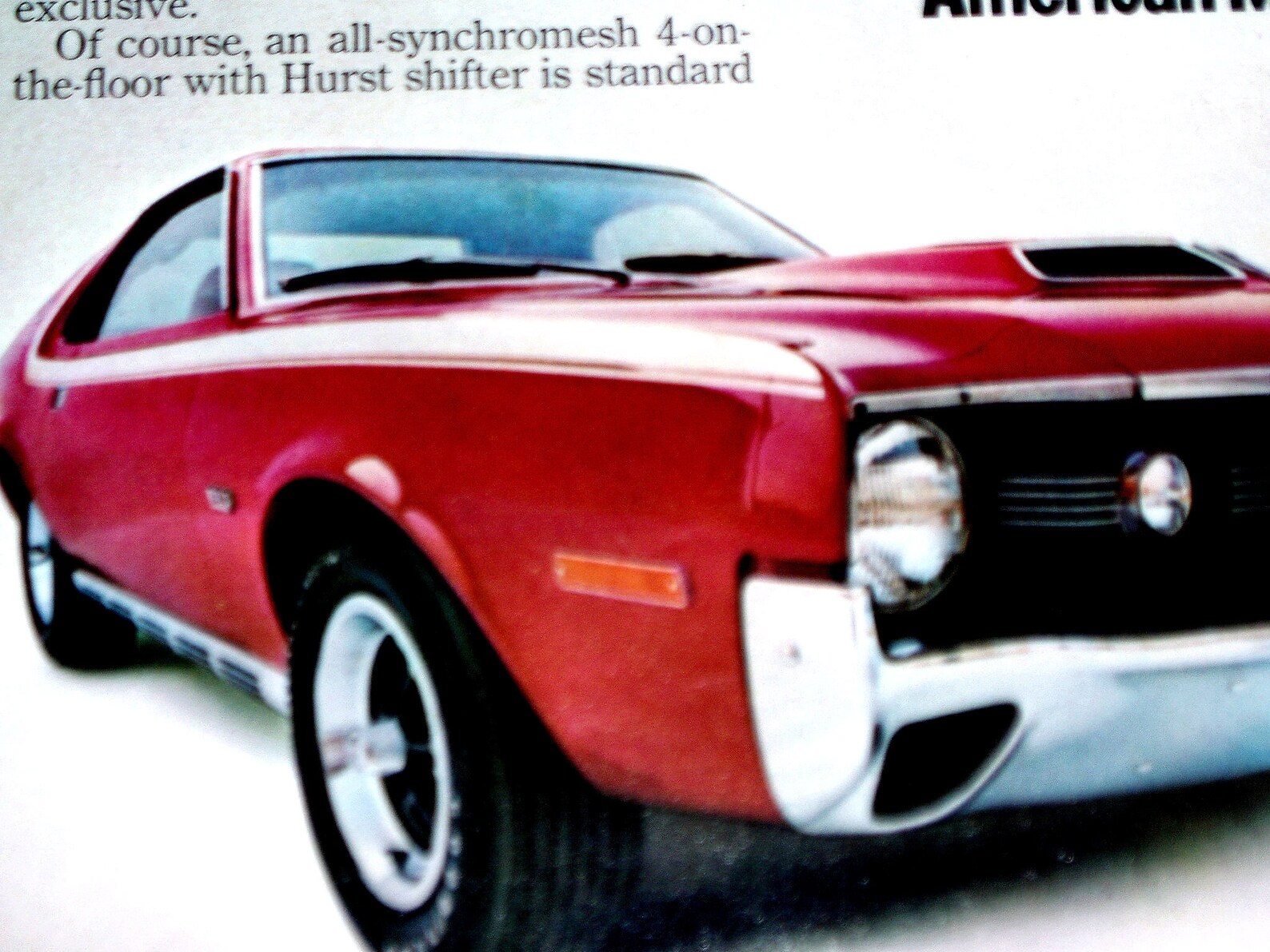 1970 AMC AMX AD vintage / Original Magazine Advertisement Red/360/390