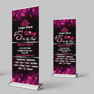 Personalized Jewelry Retractable Banner 33&quot;x81&quot;_ Custom Retractable Banner_Digital File Only