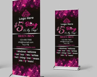 Personalized Jewelry Retractable Banner 33&quot;x81&quot;_ Custom Retractable Banner_Digital File Only