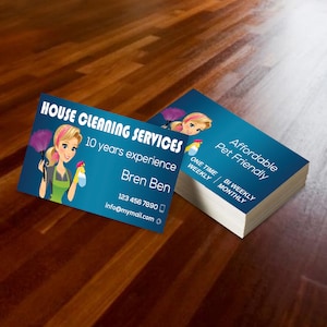 Personalized Cleaning Service Business Cards-Custom printed Business Cards-Design & Printing