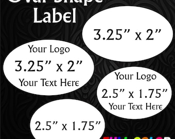 Custom Oval Labels, Oval Stickers, Oval Labels, Customized Label Stickers, Oval Stickers with Your Logo and Text for Business