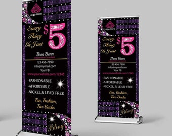 Personalized Jewelry Retractable Banner 33&quot;x81&quot;_ Custom Retractable Banner_Digital File Only