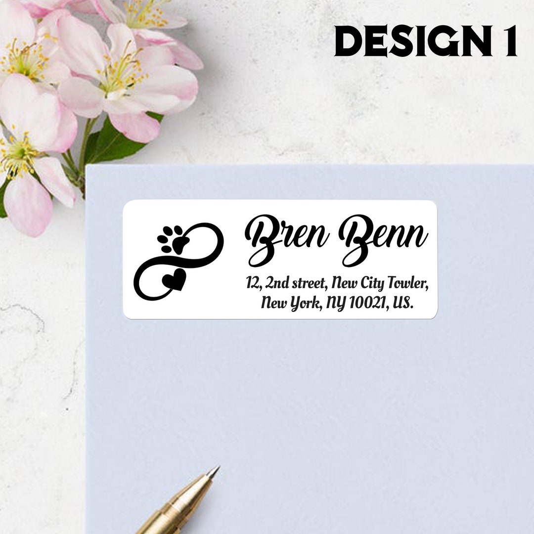 Paw Print Custom Return Address Labels, Puppy Love Stickers ...