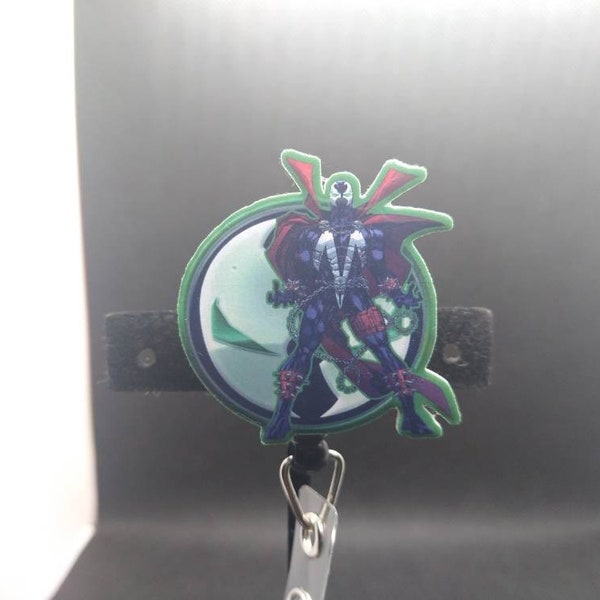 Spawn with Logo Black Retractable Badge Holder