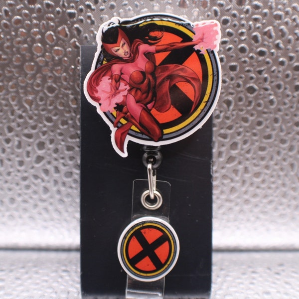 Scarlet Witch from XMEN Retractable Black Badge Holder / Reel