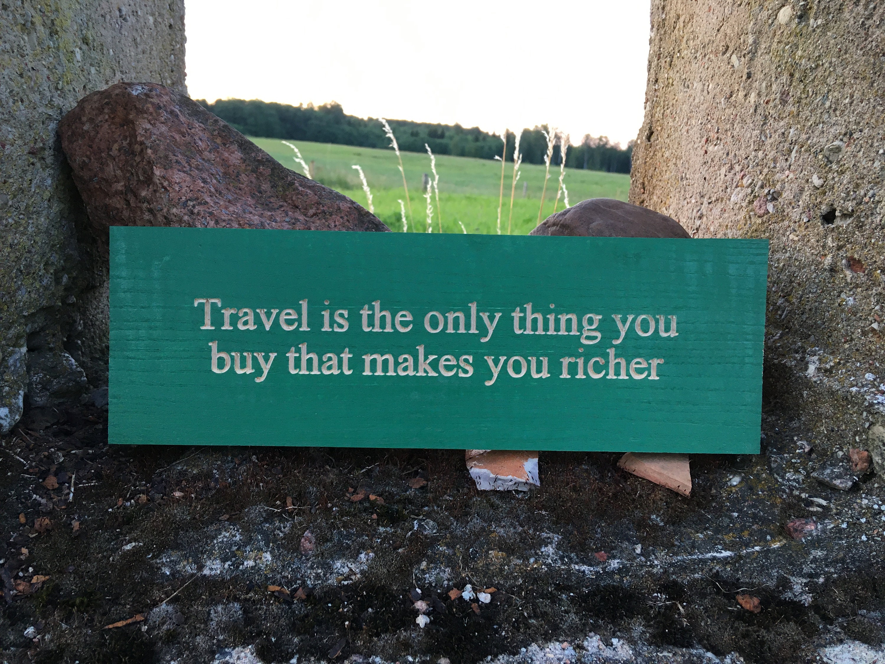 travel quotes wooden sign