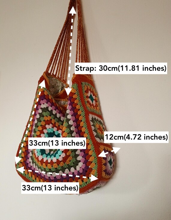 Handmade Crochet Bag | Boho Granny Square Purse | Colorful Shoulder Bag | Unique Hippie Tote | Summer Beach Bag | Gift for Her