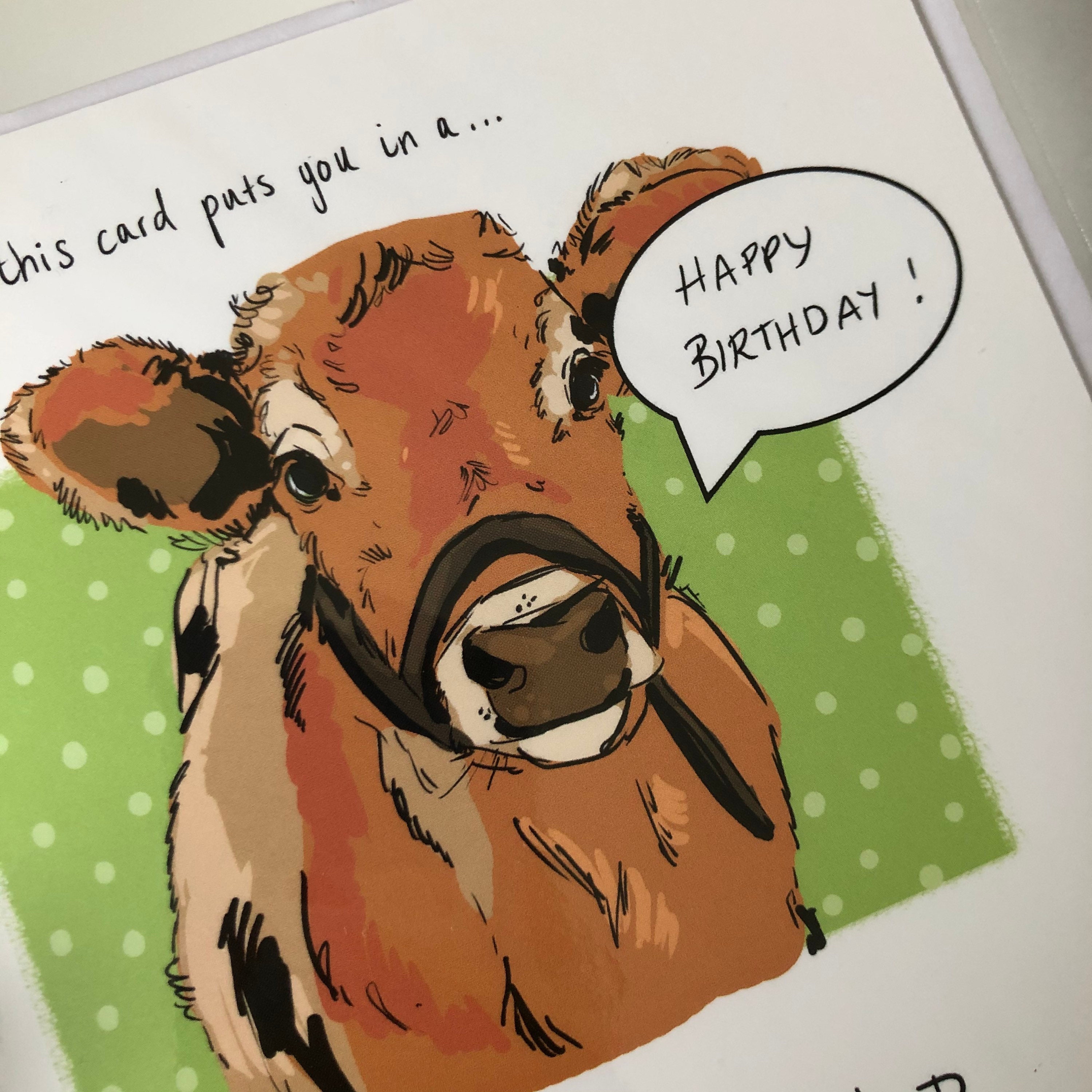 cow-birthday-card-funny-cow-card-original-greetings-card-etsy