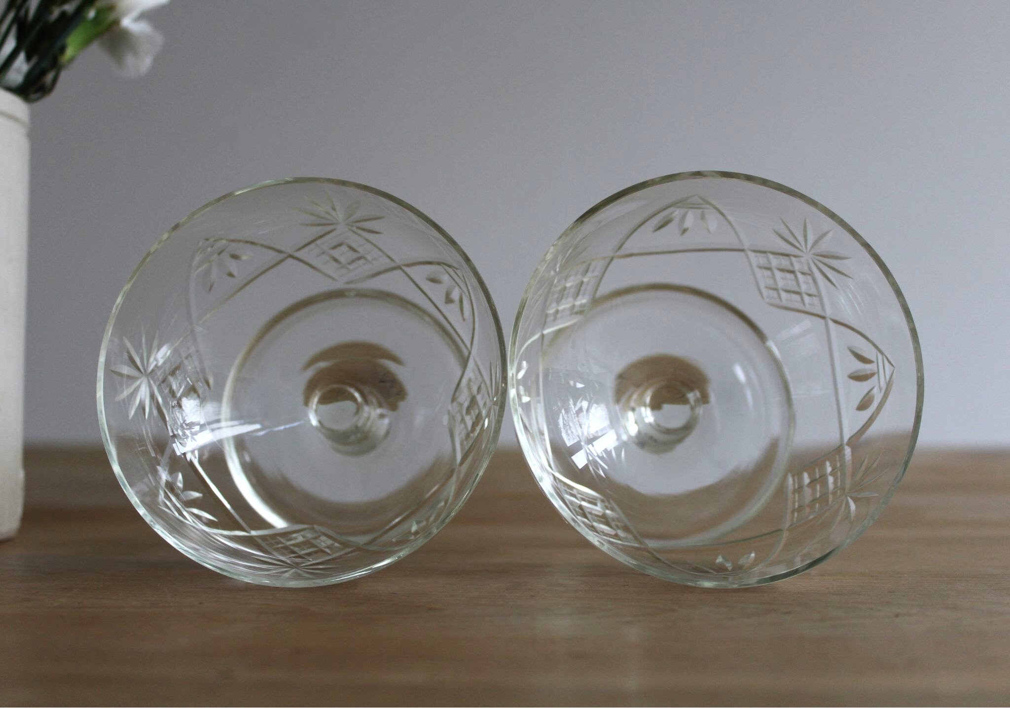 Vintage Cut Glass Dessert or Starter Bowls Vintage Pudding Etsy UK