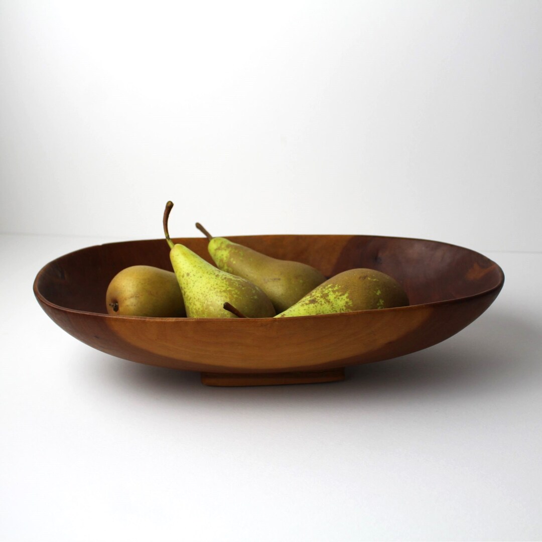 Vintage Carved Wood Bowl Wooden Fruit Bowl Rustic Etsy