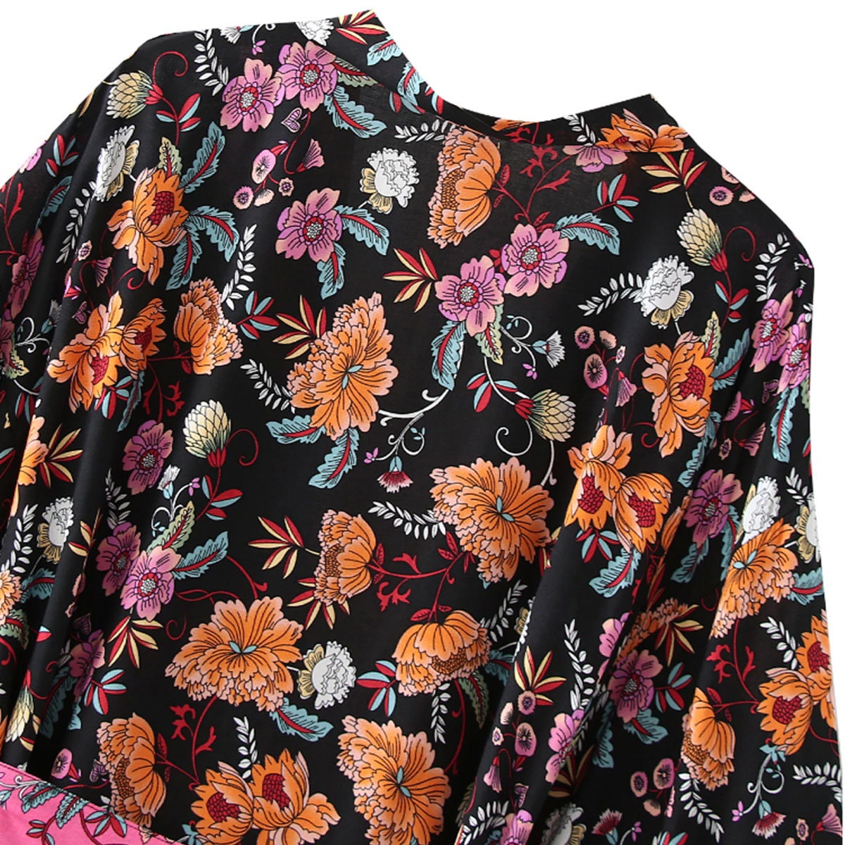 Midnight Magic Floral Garden Mid-length Boho Kimono Cardigan | Etsy