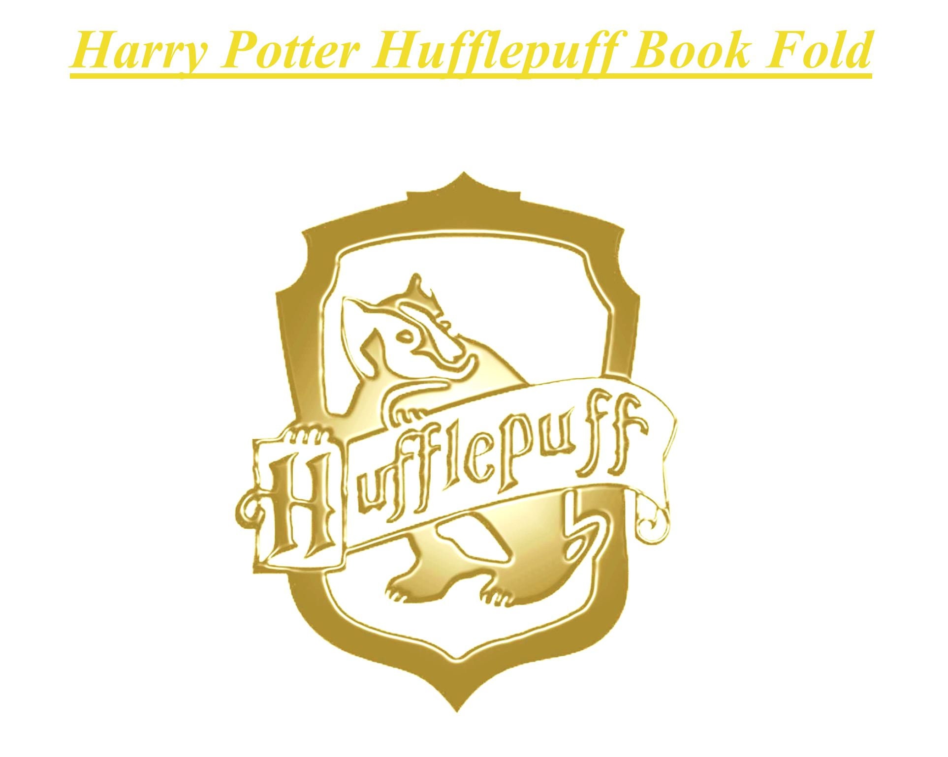 Harry Potter Book Folding Art Hufflepuff Crest Book Fold Etsy