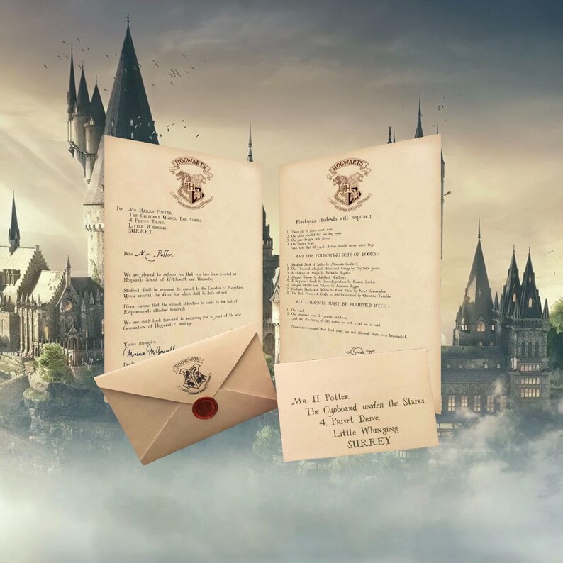 Personalizado Harry Potter Carta de Aceptación de Hogwarts &  Etsy