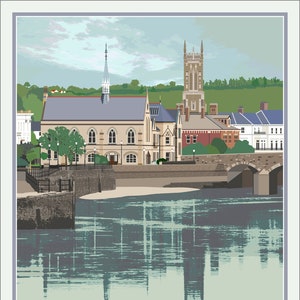 Barnstaple, Devon - poster art from an original painting